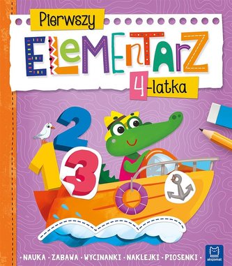 Pierwszy elementarz 4-latka Nauka zabawa wycinanki naklejki piosenki