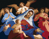 Malování podle čísel - MARIE A JEŽÍŠ A ANDĚLÉ - 40x50 cm, vypnuté plátno na rám