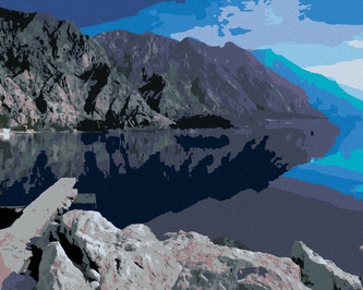 Malování podle čísel - ODRÁŽEJICÍ SE HORY - 40x50 cm, vypnuté plátno na rám