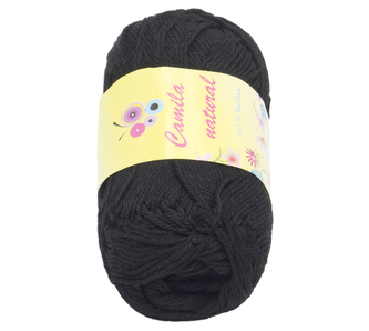 Příze CAMILA natural - černá - 50g / 125 m
