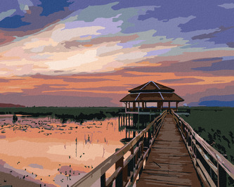 Malování podle čísel - THAJSKÁ KRAJINA - 40x50 cm, bez rámu a bez vypnutí plátna