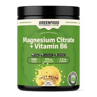GreenFood Performance nápoj Magnesium Citrate + Vitamin B6 420 g Meloun