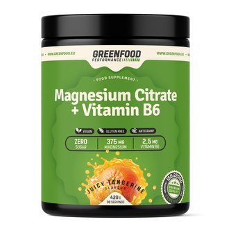GreenFood Performance nápoj Magnesium Citrate + Vitamin B6 420 g Mandarinka