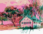 Malování podle čísel - DOMEK V BAVORSKÉ VESNIČCE - 40x50 cm, bez rámu a bez vypnutí plátna