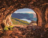 Malování podle čísel - VÝHLED Z JESKYNĚ - 80x100 cm, vypnuté plátno na rám