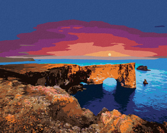 Malování podle čísel - FANTASTICKÝ OBLOUK V ATLANTSKÉM OCEÁNU - 40x50 cm, vypnuté plátno na rám