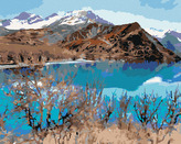 Malování podle čísel - JEZERO ISKANDERKUL - 40x50 cm, vypnuté plátno na rám