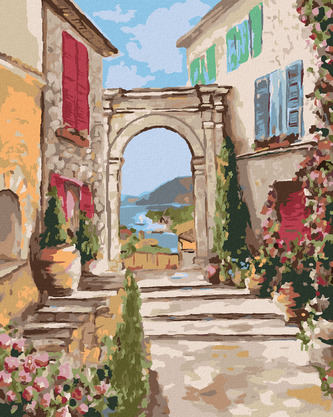 Malování podle čísel - CESTIČKA K MOŘI - 80x100 cm, bez rámu a bez vypnutí plátna