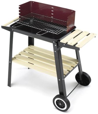 LANDMANN gril na dřevěné uhlí (vozík), grilovací plocha 47 x 23 cm, černý
