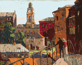 Malování podle čísel - MĚSTSKÁ KRAJINA VE MĚSTĚ VITEBSK - 40x50 cm, vypnuté plátno na rám