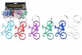 Přívěšek na klíče/Klíčenka kolo otvírák kov 7cm 6 barev 12ks na kartě