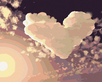 Malování podle čísel - OBLÁČKOVÉ SRDCE - 80x100 cm, bez rámu a bez vypnutí plátna