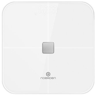 ROZBALENÉ - NOERDEN chytrá váha SENSORI White/ nosnost 180 kg/ Bluetooth 4.0/ Wi-Fi/ 10 tělesných parametrů/ bílá/ CZ app