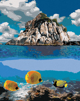 Malování podle čísel - TROPICKÝ RÁJ V THAJSKU - 40x50 cm, bez rámu a bez vypnutí plátna