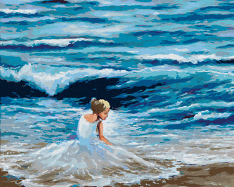 Malování podle čísel - TANEČNICE NA PLÁŽI - 80x100 cm, vypnuté plátno na rám