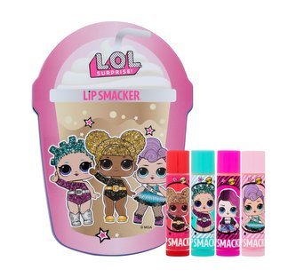 Lip Smacker LOL Surprise! balzám na rty 4 x 4 g + plechová krabička