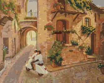 Malování podle čísel - PROJÍŽĎKA PO ITÁLII - 80x100 cm, vypnuté plátno na rám