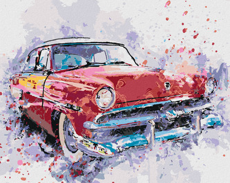 Malování podle čísel - ČERVENÉ MALOVANÉ AUTO - 40x50 cm, vypnuté plátno na rám Malování podle čísel - ČERVENÉ MALOVANÉ AUTO - 40x50 cm, vypnuté plátno na rám