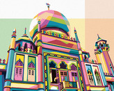 Malování podle čísel - BAREVNÝ CHRÁM - 80x100 cm, vypnuté plátno na rám