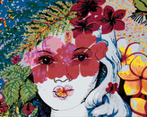 Malování podle čísel - ŽENA A KVĚTINOVÉ OČI - 40x50 cm, bez rámu a bez vypnutí plátna