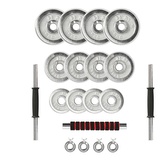 HMS - Chromovaný činkový set v kufru STC21 21kg - 21kg
