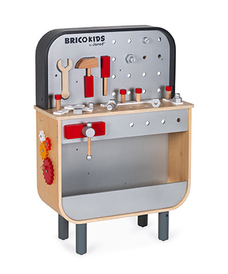 Janod Dřevěná oboustranná dětská dílna a závodní dráha 2v1