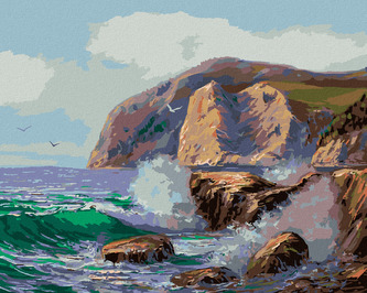 Malování podle čísel - RANNÍ PŘÍLIV VLN - 80x100 cm, vypnuté plátno na rám