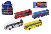Autobus kov/plast 16cm na baterie se zvukem se světlem na zpětné natažení 4 barvy v kr. 24ks v boxu