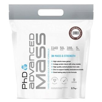 PhD Nutrition - Advanced Mass - Čokoláda, Arašídové máslo - 5400 Gramů