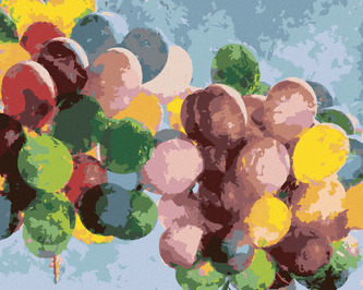Malování podle čísel - BAREVNÉ NAROZENINOVÉ BALONKY - 80x100 cm, bez rámu a bez vypnutí plátna Malování podle čísel - BAREVNÉ NAROZENINOVÉ BALONKY - 80x100 cm, bez rámu a bez vypnutí plátna