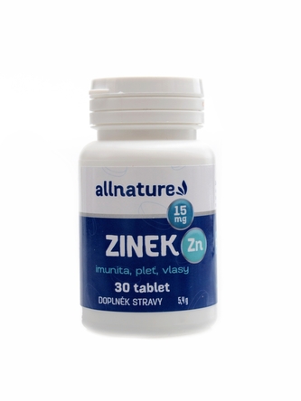 Allnature - Zinek 15mg 30 tobolek