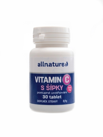 Allnature - Vitamín C s šípky 500mg 30 tablet