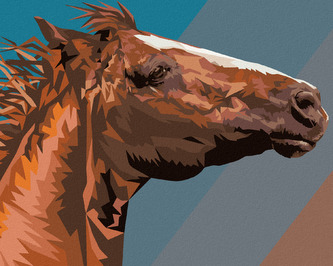 Malování podle čísel - HNĚDÝ KŮŇ PORTRÉT - 80x100 cm, vypnuté plátno na rám Malování podle čísel - HNĚDÝ KŮŇ PORTRÉT - 80x100 cm, vypnuté plátno na rám