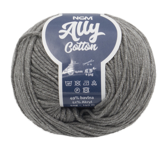Příze ALLY cotton - světle šedá - 50g / 140 m
