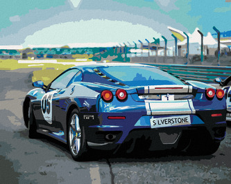 Malování podle čísel - SPORTOVNÍ MODRÉ AUTO FERRARI - 40x50 cm, vypnuté plátno na rám Malování podle čísel - SPORTOVNÍ MODRÉ AUTO FERRARI - 40x50 cm, vypnuté plátno na rám