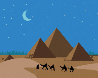 Malování podle čísel - PYRAMIDY EGYPT - 80x100 cm, bez rámu a bez vypnutí plátna