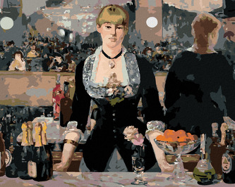 Malování podle čísel - BAR VE FOLIES BERGÈRE (ÉDOUARD MANET) - 80x100 cm, vypnuté plátno na rám