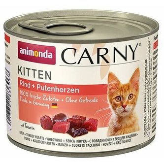ANIMONDA konzerva CARNY Kitten - hovězí + krůtí srdce 200g