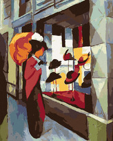 Malování podle čísel - OBCHOD S KLOBOUKY (AUGUST MACKE) - 40x50 cm, vypnuté plátno na rám
