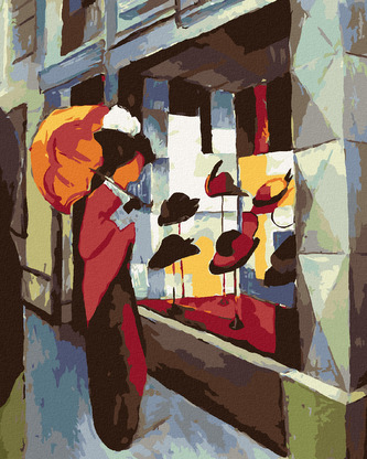 Malování podle čísel - OBCHOD S KLOBOUKY (AUGUST MACKE) - 40x50 cm, vypnuté plátno na rám