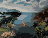 Malování podle čísel - KRAJINA S CHARONEM PŘEKRAČUJÍCÍM STYX (JOACHIM PATINIR) - 80x100 cm, vypnuté plátno na rám