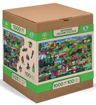 Wooden City Puzzle Auta veteráni 1010 dílků, dřevěné