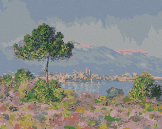 Malování podle čísel - ANTIBES PŘI POHLEDU Z PLATEAU NOTRE-DAME (CLAUDE MONET) - 80x100 cm, vypnuté plátno na rám
