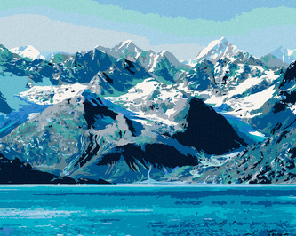 Malování podle čísel - NÁRODNÍ PARK GLACIER BAY - 40x50 cm, bez rámu a bez vypnutí plátna