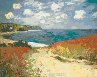 Malování podle čísel - CESTA DO POURVILLE (CLAUDE MONET) - 40x50 cm, bez rámu a bez vypnutí plátna
