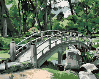 Malování podle čísel - JAPONSKO MOST U LESA - 80x100 cm, vypnuté plátno na rám Malování podle čísel - JAPONSKO MOST U LESA - 80x100 cm, vypnuté plátno na rám