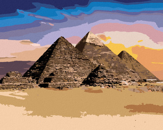 Malování podle čísel - EGYPT PYRAMIDY - 40x50 cm, bez rámu a bez vypnutí plátna
