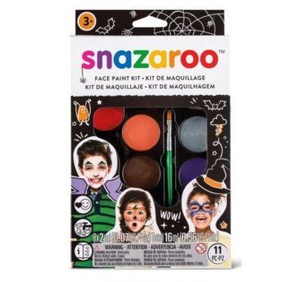 Barvy obličejové 8ks Halloween se štětcem s houbičkami v krabičce 15x24,5x3,5cm karneval