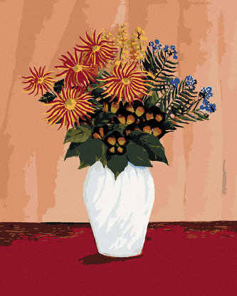 Malování podle čísel - KYTICE KVĚTIN (HENRI ROUSSEAU) - 80x100 cm, vypnuté plátno na rám