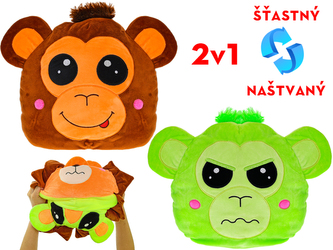Opice plyšová 24cm oboustranná 0m+ v sáčku